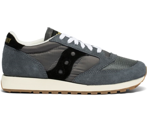 Tenis Saucony Jazz Original Vintage Hombre Zapatos Originales Gris / Negras México MX-703-CP